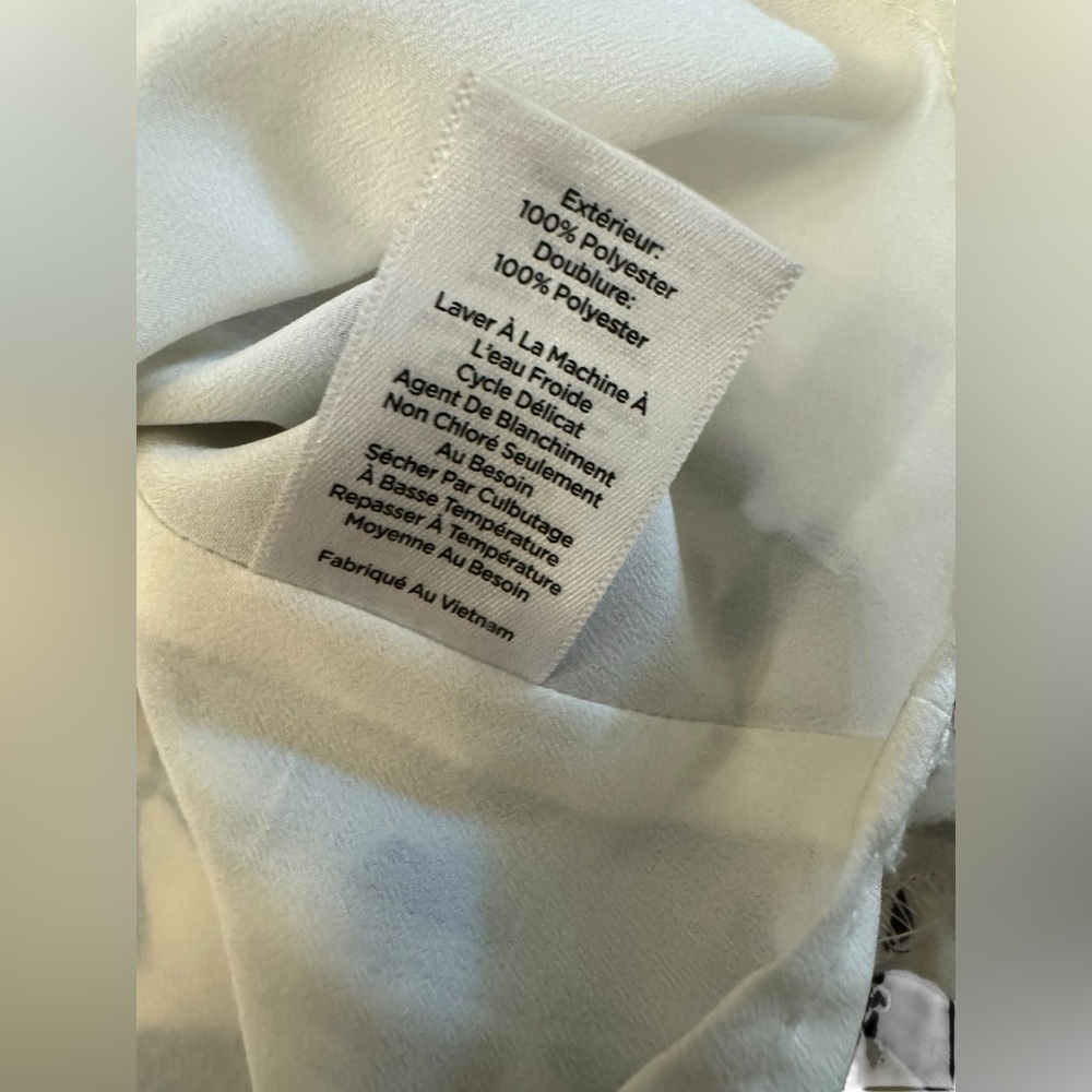 Talbots Bow Patterned Blouse White Black Long Sle… - image 6